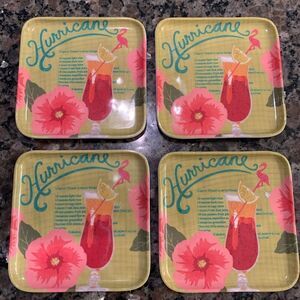 Tommy Bahama Hurricane Melamine Coasters Set of 4